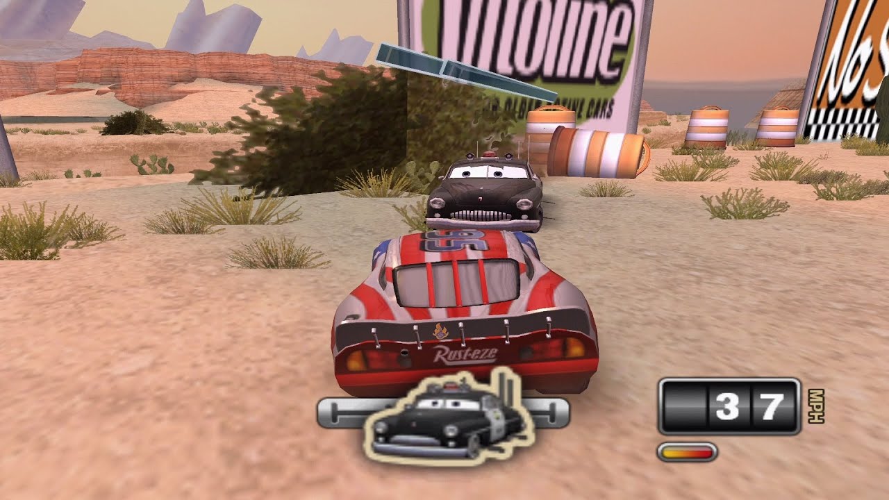 Cars Mater-National PS2 - Doc and the Law's Race N' Chase Levels 1-3 (PCSX2)