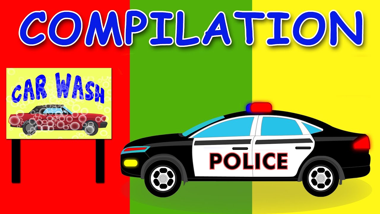 CAR WASH | COMPILATION | Videos For Children | Videos for kids | Learn Vehicles