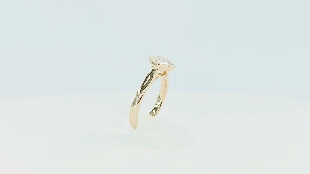 ASSCHER CUT TILT AXIS SOLITAIRE DIAMOND ENGAGEMENT RING BY GEMRIZE