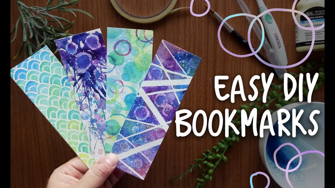 DIY Bookmarks with fun watercolor techniques