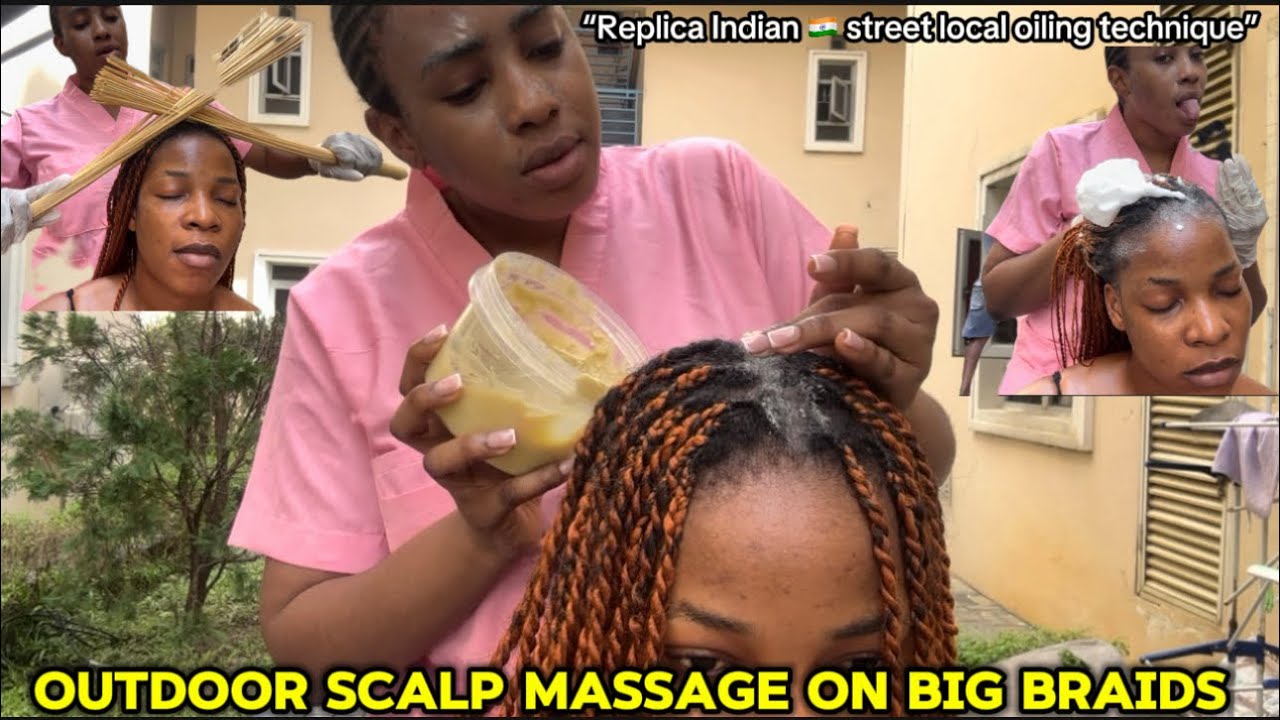 ASMR❄️Fast and Intense Scalp Greasing & Massaging Between My Friend Braids With Soothing Gum Chewing