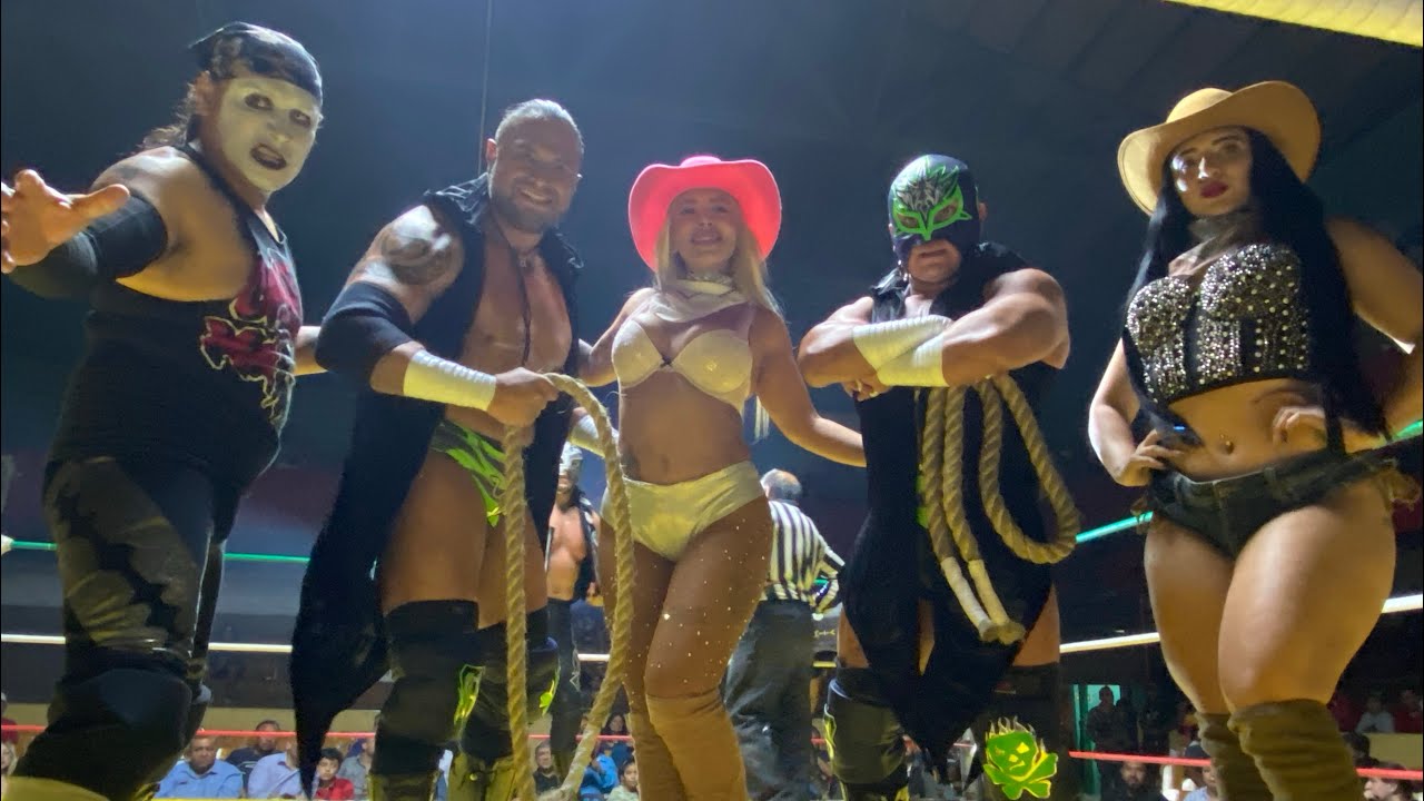 Lucha estelar Sansón, Forastero y Argenis Vs Texano Jr, Charly Manson y Súper Nova en Arena Afición