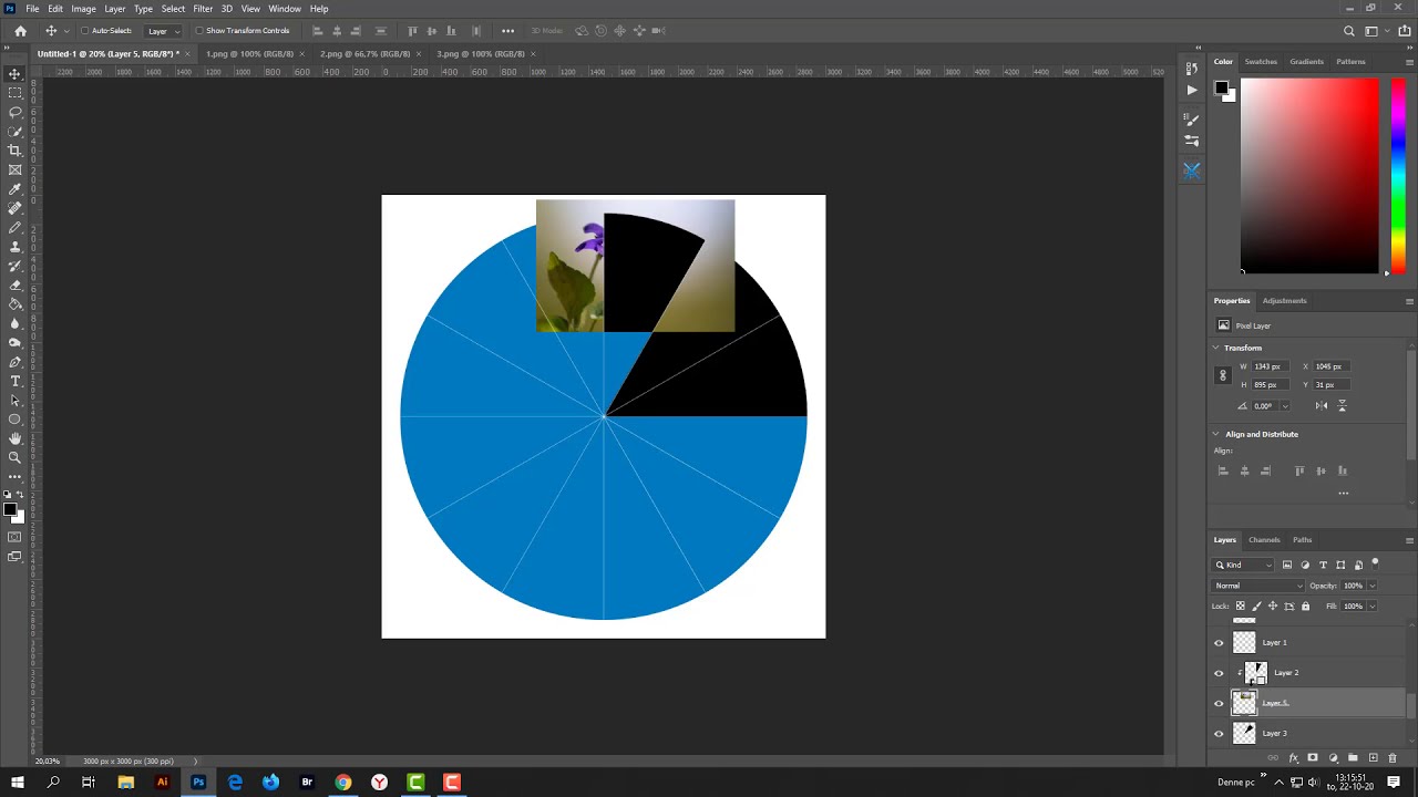 photoshop divide circle