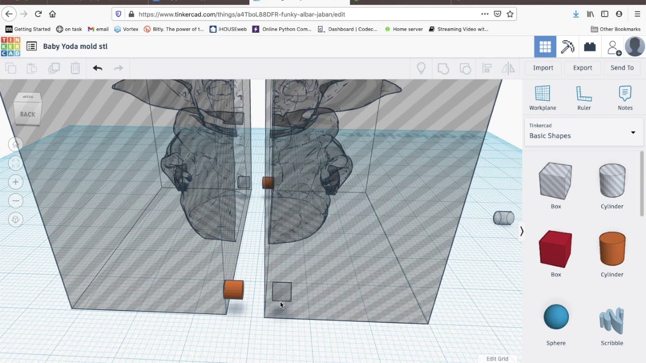 How to turn a STL file into a reusable 3D printable mold quick with Tinkercad