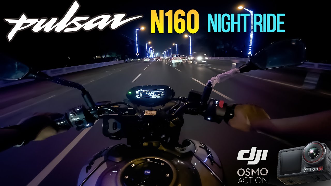 POV Raw Ride In Night on My New Pulsar N160 | harbour grey colour || N160 Raw Bike Exhaust Sound