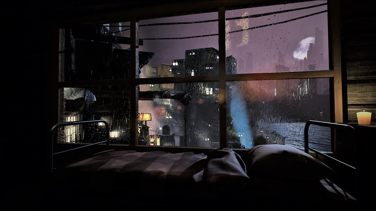 Immerse Yourself in a Cyberpunk Ambience Slum: Rainy Night Ambience & Soothing White Noise
