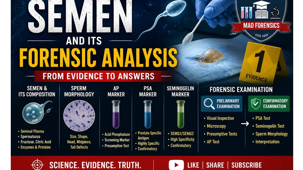 Semen and its Forensic Analysis | AP, PSA and Seminoglenin | Preliminary and confirmatory tests 