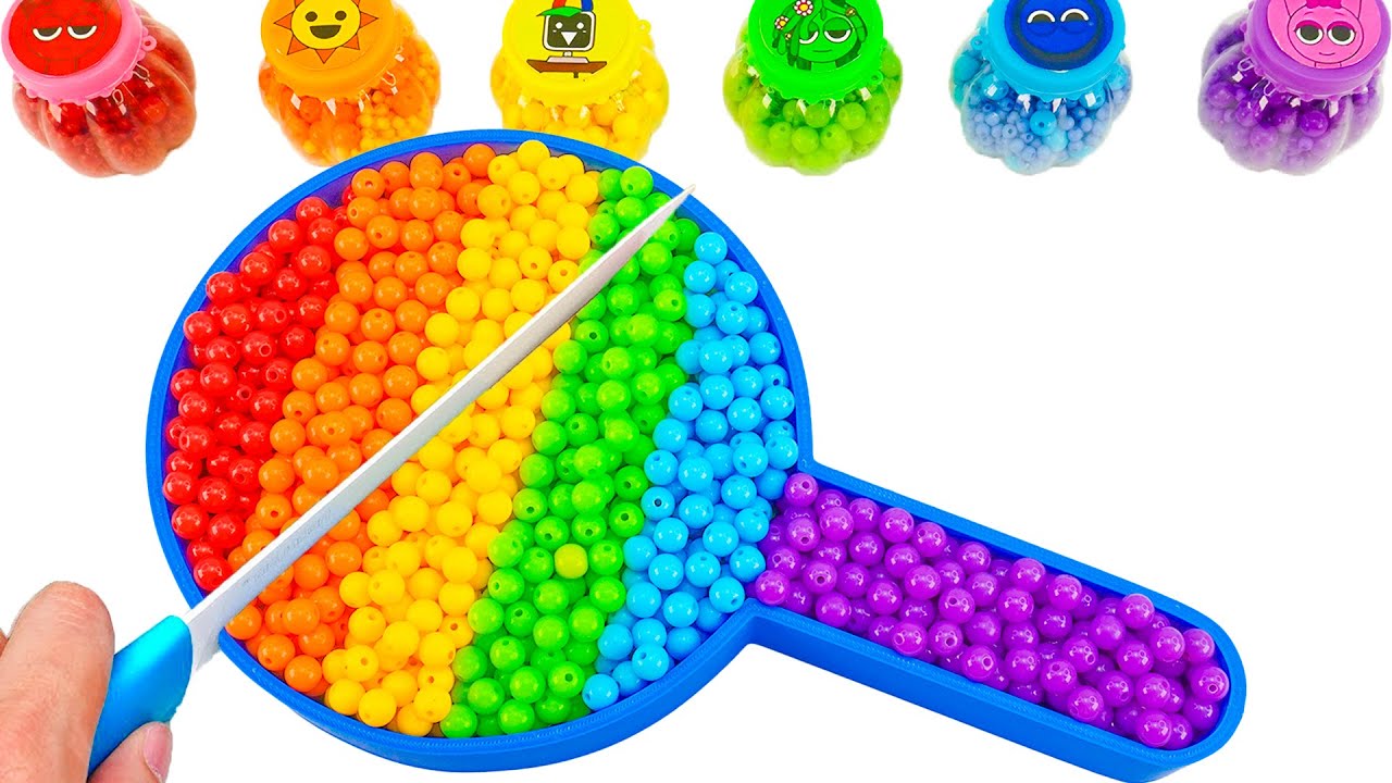 Satisfying Video | How To Make Rainbow Lollipop Bathtub From Mixing Beads Cutting ASMR |Magic Sand B