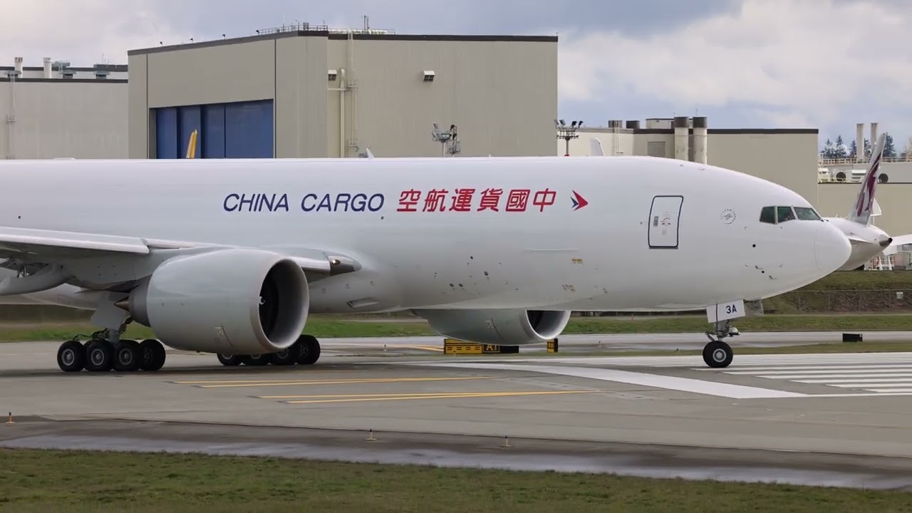 China Cargo Airlines 777F Delivery Flight Takeoff From PAE To PVG