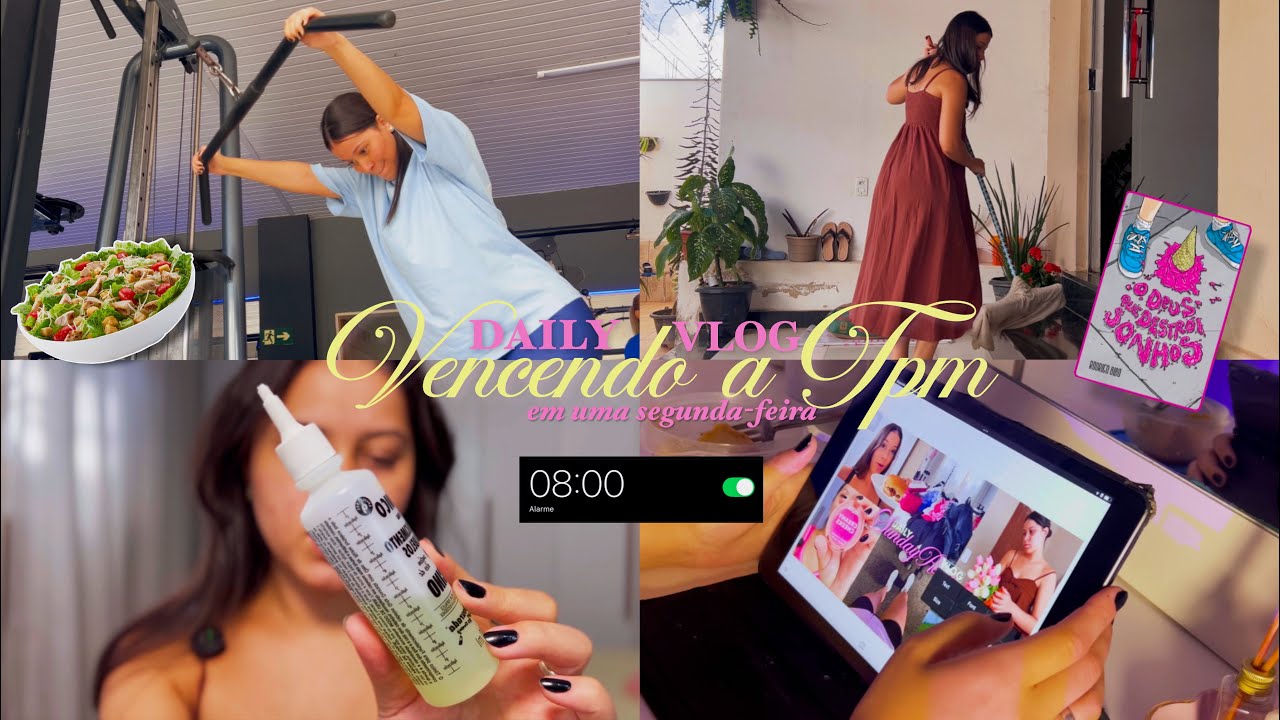 VLOG: vencendo uma segunda de tpm 🥵| treino, preparando o almoço, manutenção de limpeza, trabalhos