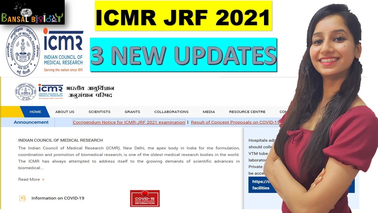3 NEW UPDATES FOR ICMR JRF 2021 APPLICANTS