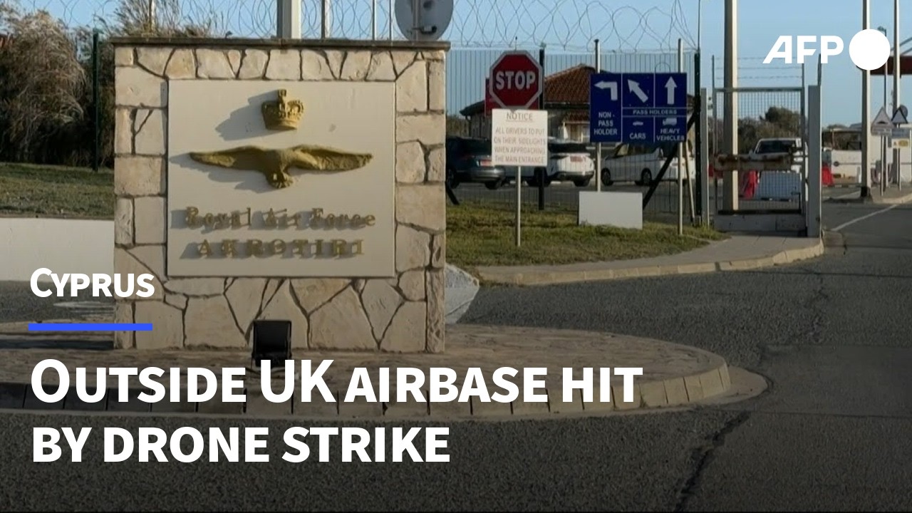 View outside RAF air base in Cyprus' Akrotiri following sirens | AFP