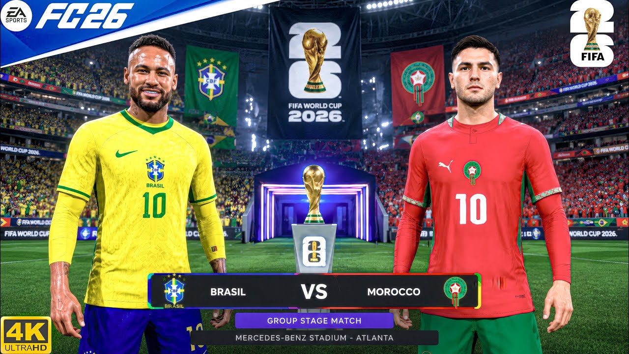FC 26 &mdash; Бразилия против Марокко &mdash; Чемпионат мира по футболу 2026, групповой этап &mdash; при участии Не...