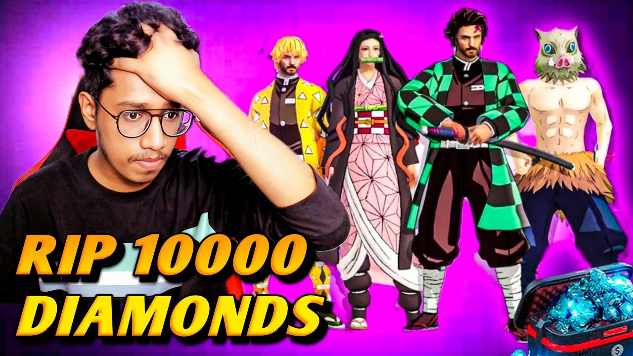 RIP 10000 Diamonds 🥺 Freefire New Demon Slayer Event Spin ചെയ്തു - Akshay Akz