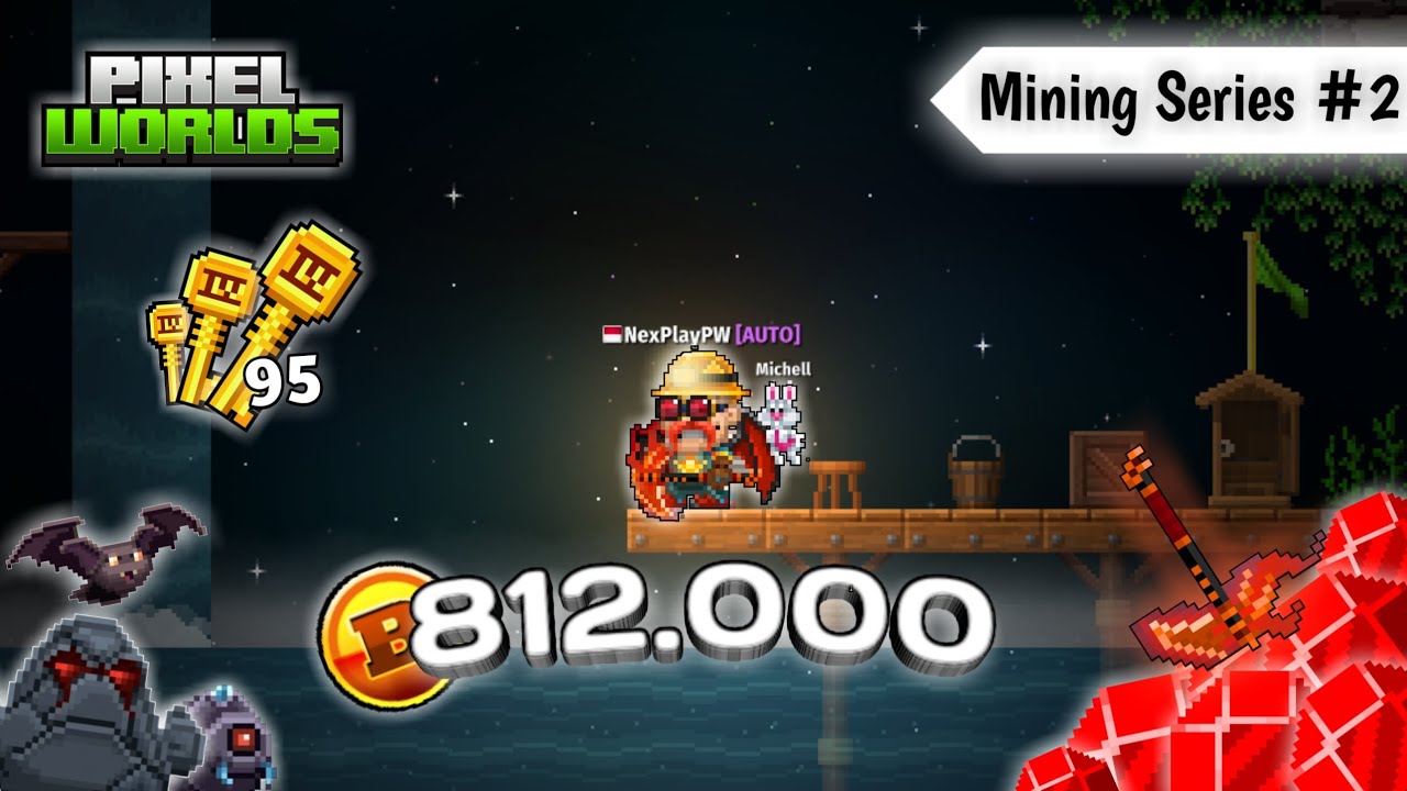 🔥 INSANE PROFIT FROM MINING WITH 95 GOLDEN MINE KEYS | MINING SERIES #2 | Pixel Worlds