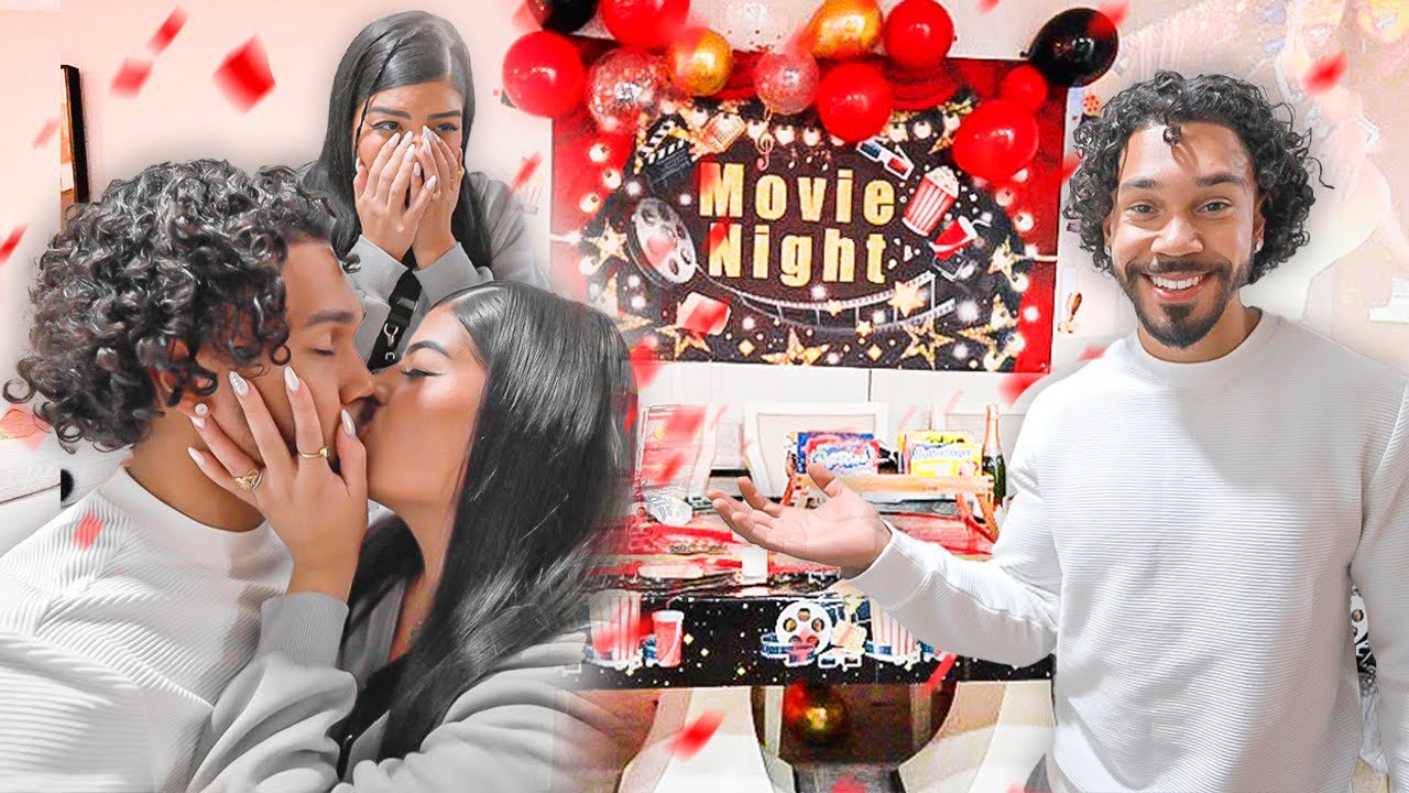 SURPRISING MY WIFE WITH A ROMANTIC MOVIE DATE NIGHT AT HOME! *she cried*