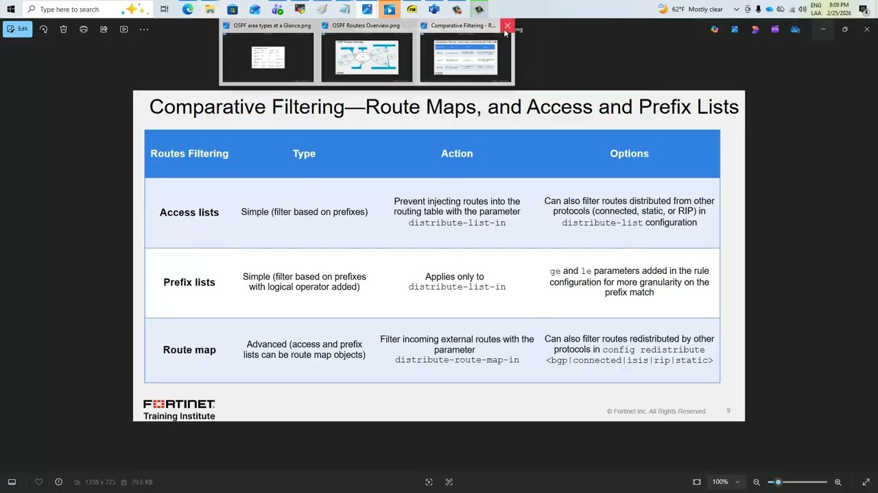 Fortinet Labs - Configurando Filtering en OSPF 3/3