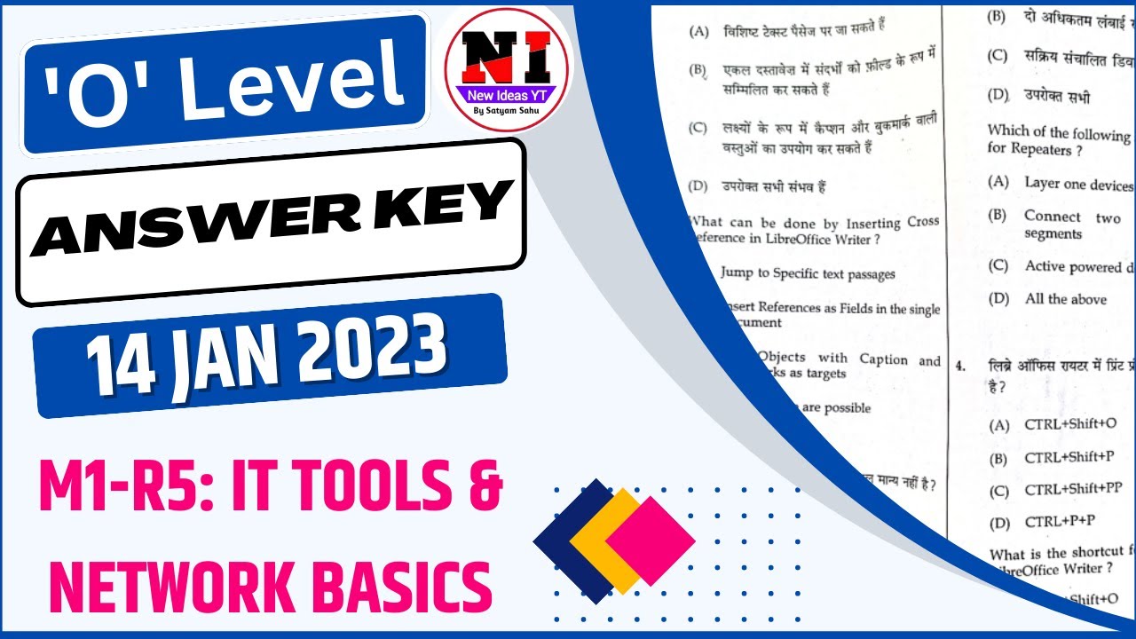 IT Tools Paper Solution January 2023 | M1-R5 QUESTION PAPER 2023 | O Level New Pattern M1r5