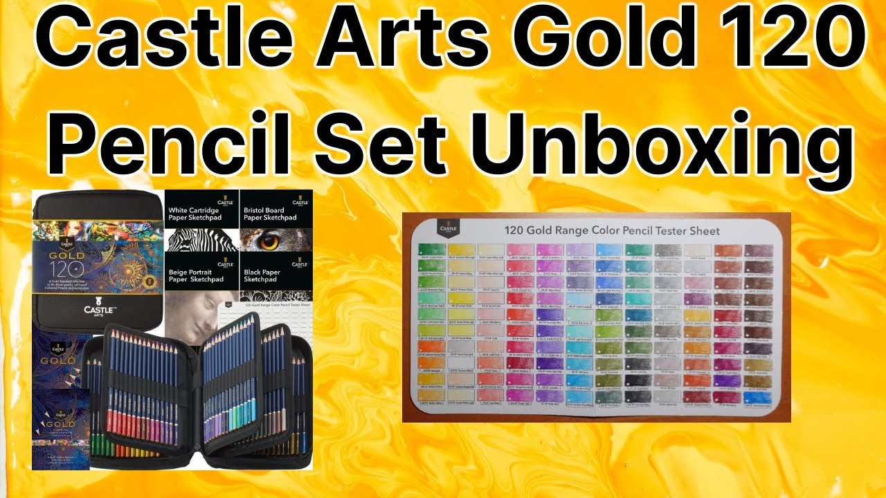 Castle Arts 120 Gold Pencil Set Unboxing, Swatch and Review