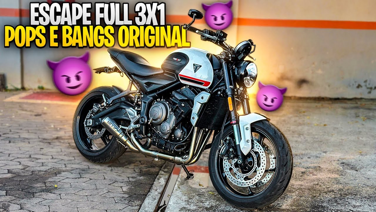 TRIUMPH TRIDENT 660 COM ESCAPE FULL MEXX BOMBER NOS DETALHES *3CIL CANTANDO LINDO 🔥*