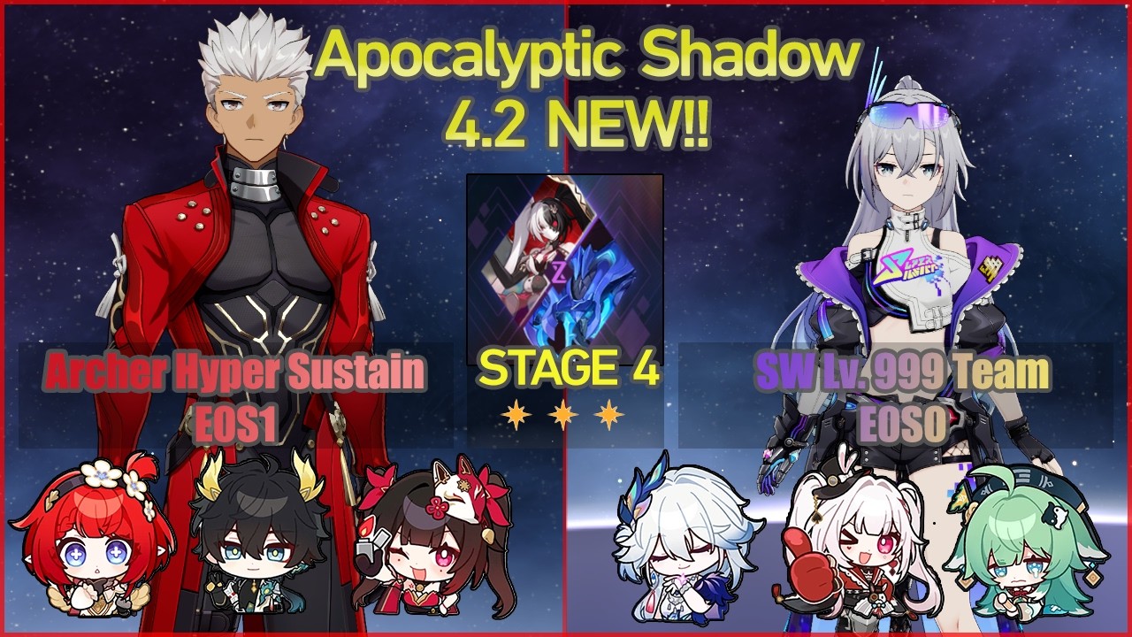 Archer Hypercarry E0S1 & SW Lv.999 Team E0S0 - Apocalyptic Shadow 4.2 NEW!! | Honkai Star Rail F2P