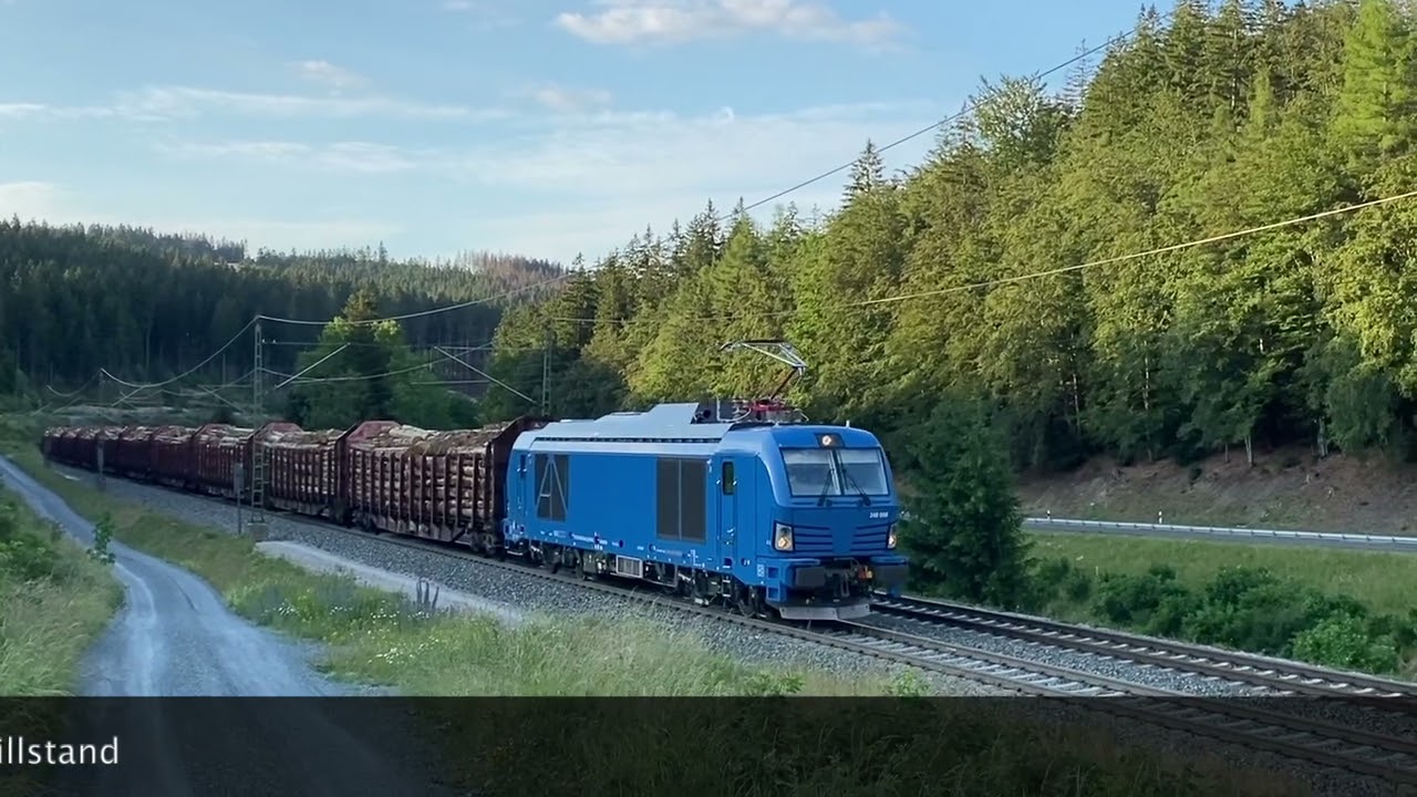 Drama auf der Frankenwaldrampe…248 066 schafft die Rampenfahrt nicht und wird überholt von TXL 193