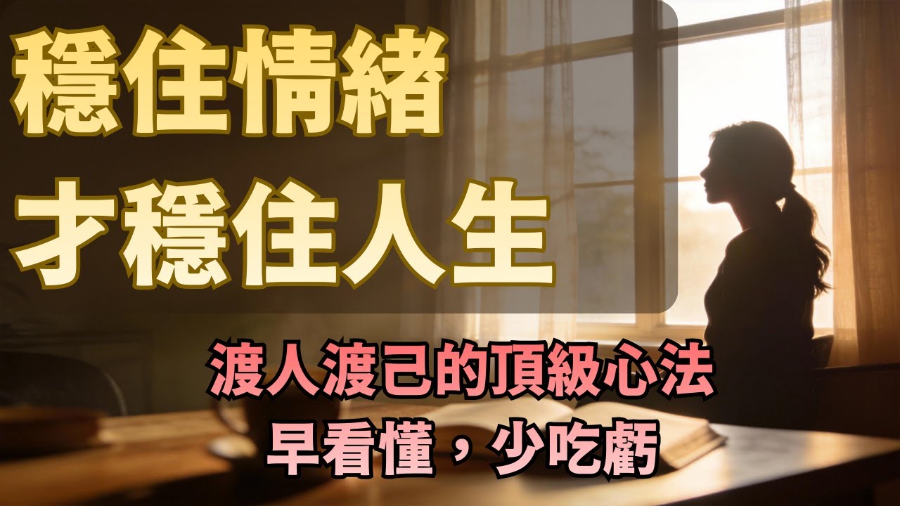 【人生祕笈】人生最難的不是奮鬥，而是「穩住」。揭秘高人都在用的 6 個生存法則。