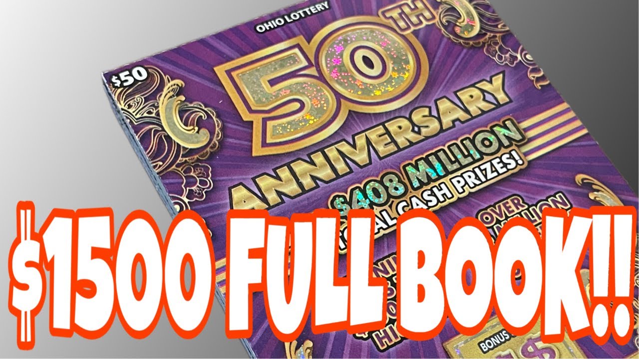 50th ANNIVERSARY!! $1500 FULL BOOK!! OHIO LOTTERY SCRATCH OFFS!!