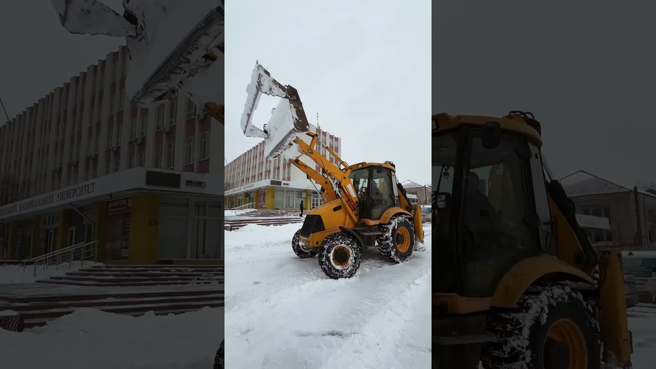 Чистимо сніг Екскаватор JCB 
