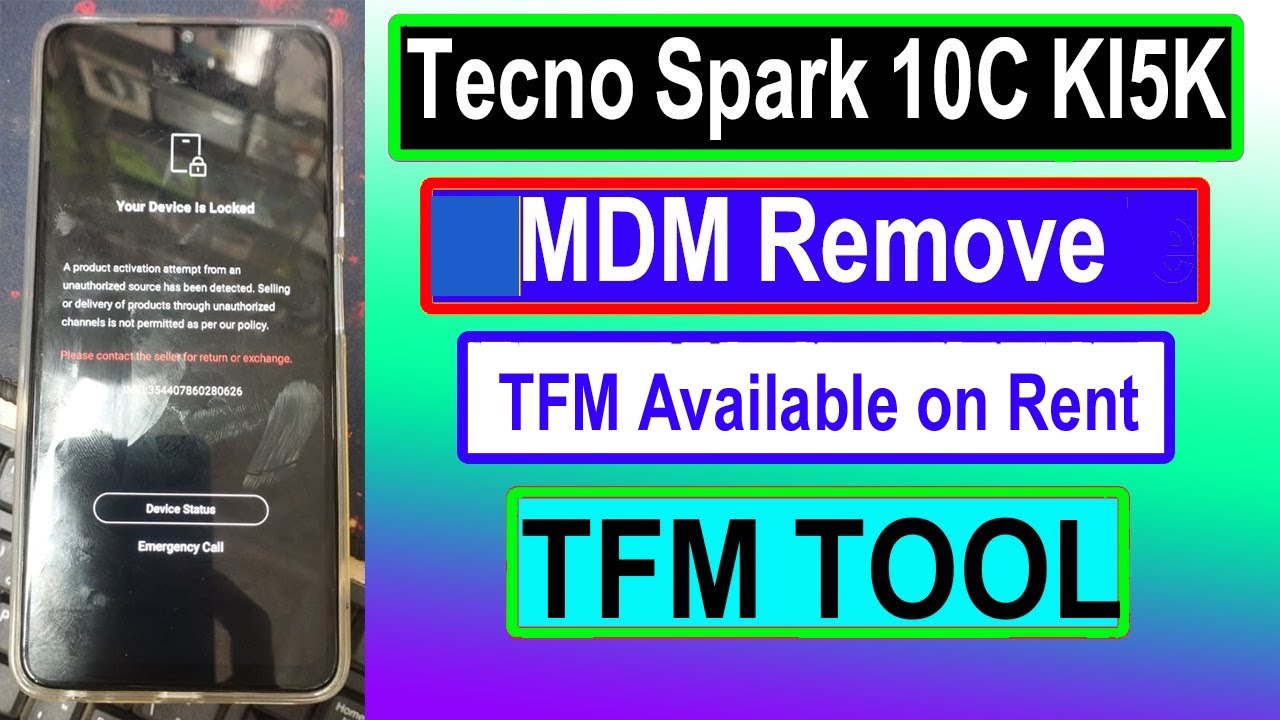 Tecno Spark 10c KI5K MDM Lock Remove With TFM Tool #spark10c #mdm #ki5k #tfm is abailable for rent