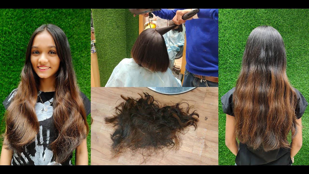 Mumbai Girl Getting Very Long Healthy Hair Chopping Off For Summer Beat The Heat At Pineapple Salon