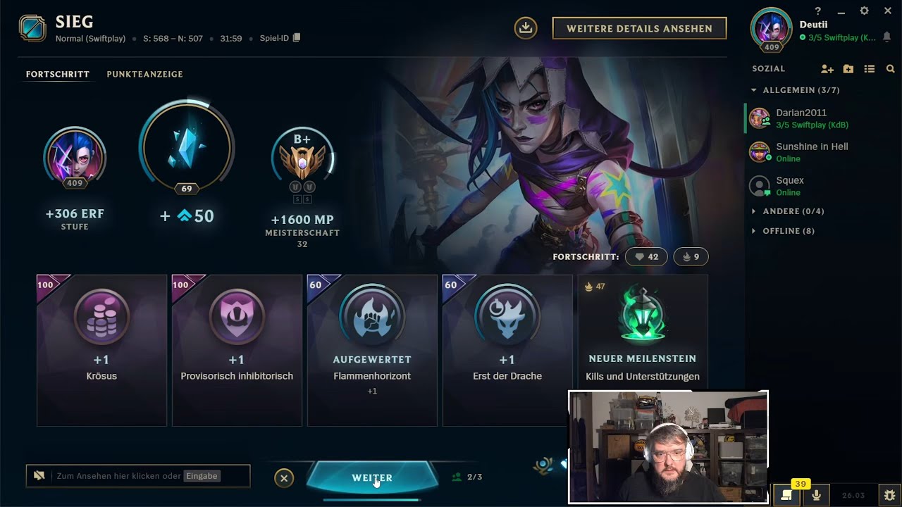 League of Legends | SWIFTPLAY | Jinx | B+ | w/friends | 18.02.2026 | 6