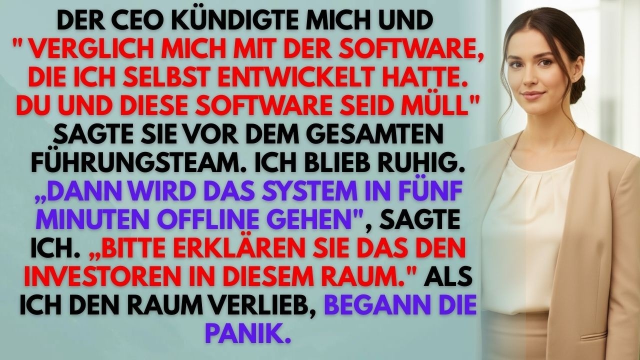 Der Ceo Kündigte Mich – Fünf Minuten Später Brachte Das System Alles Zum Einsturz