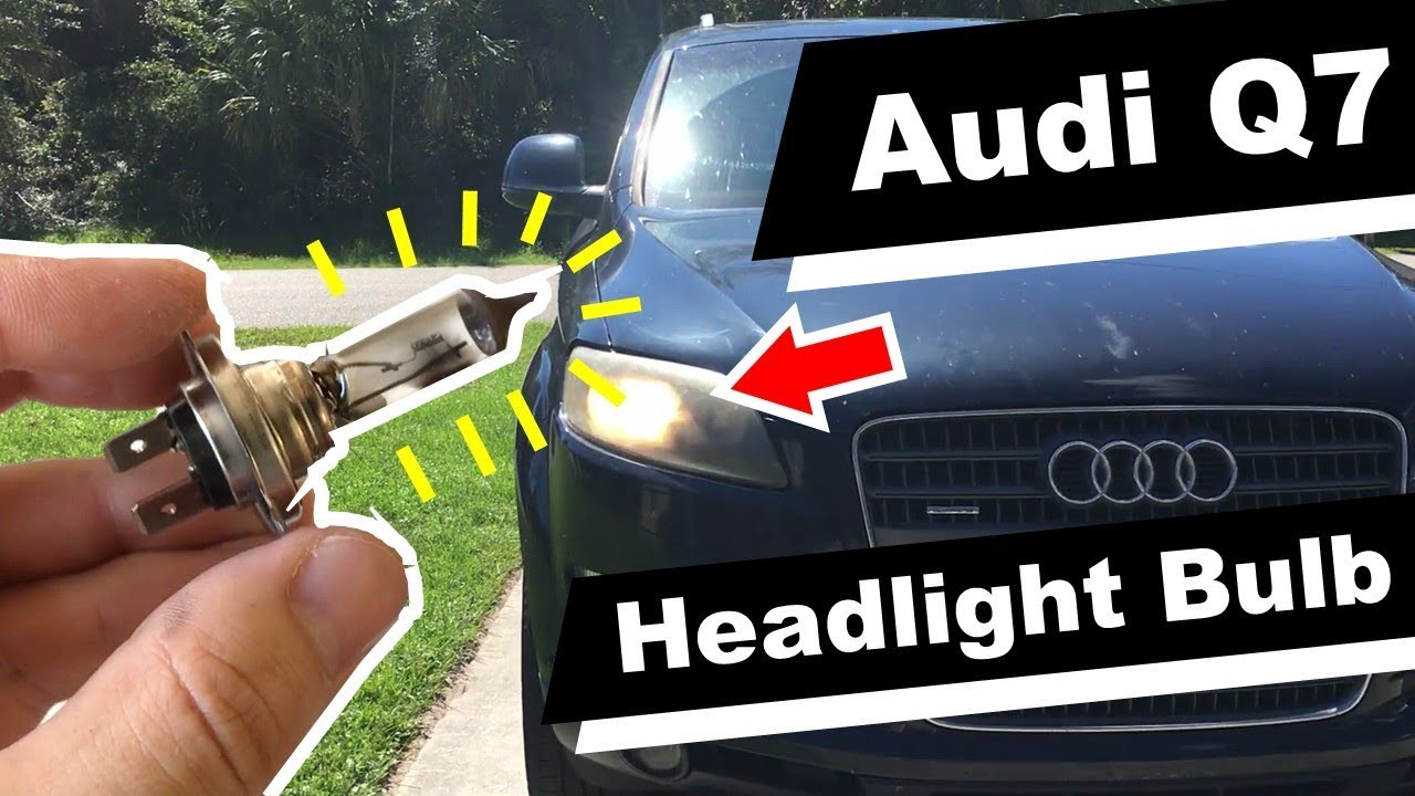 Как заменить лампу в фарах Audi Q7 2007 года