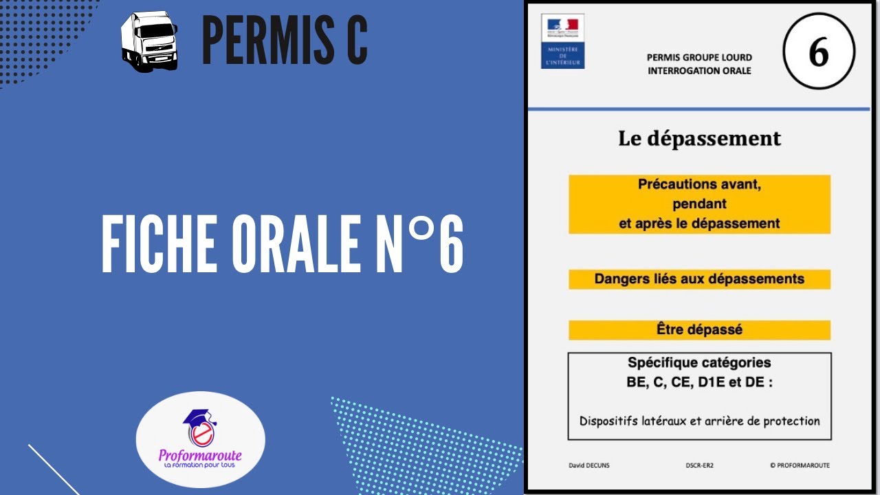 Fiche orale n°6 - Le dépassement - Permis C