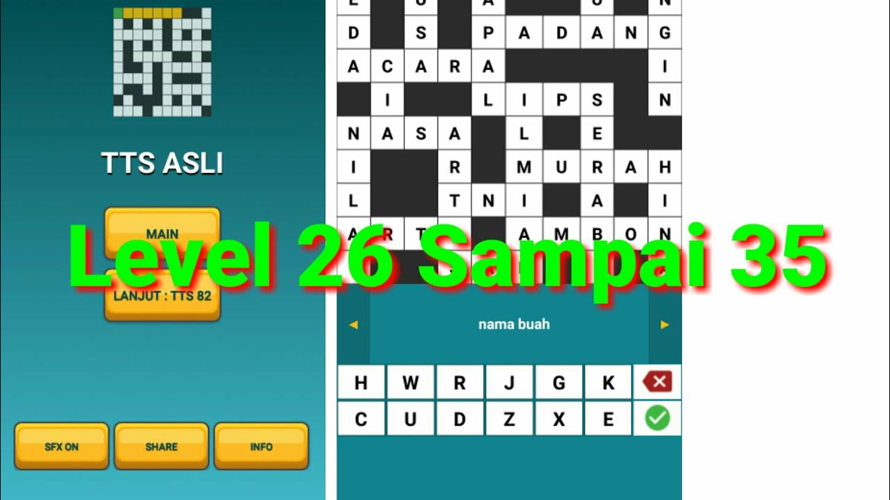 Kunci jawaban game TTS Asli level 26 27 28 29 30 Sampai 35