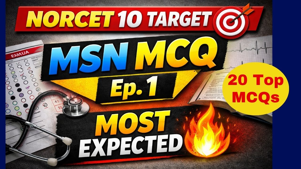 NORCET 10 Target Series Ep. 1 | Most Important MSN MCQs 🔥 | Nursing Officer Exam Preparation #norcet