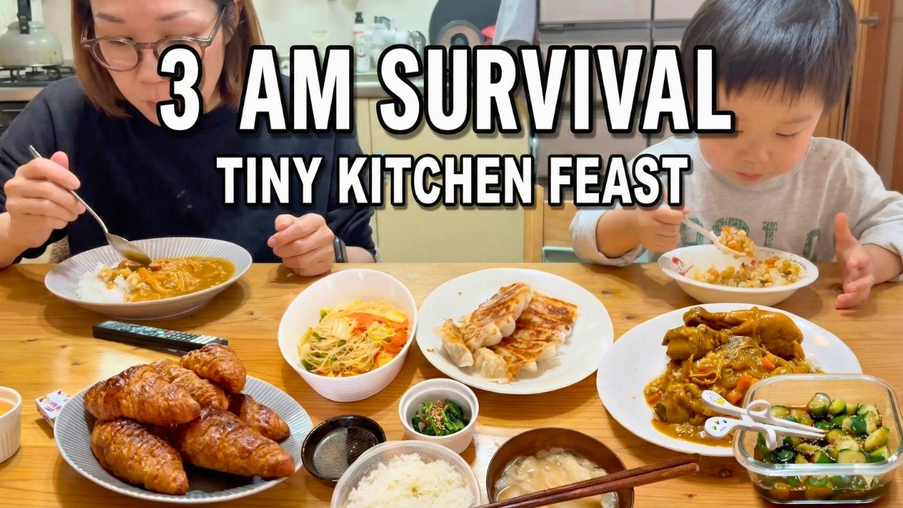 3 AM Survival: Sleep Deprived Mom Life in Japan 🫠 Cooking 3 Meals in a Tiny Apartment 🇯🇵