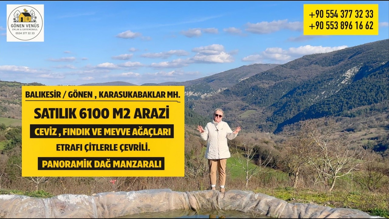GÖNEN , KAZ DAĞLARINDA KARASUKABAKLAR MH. 3.000.000 Lira , Satılık 6100 m2 Arazi