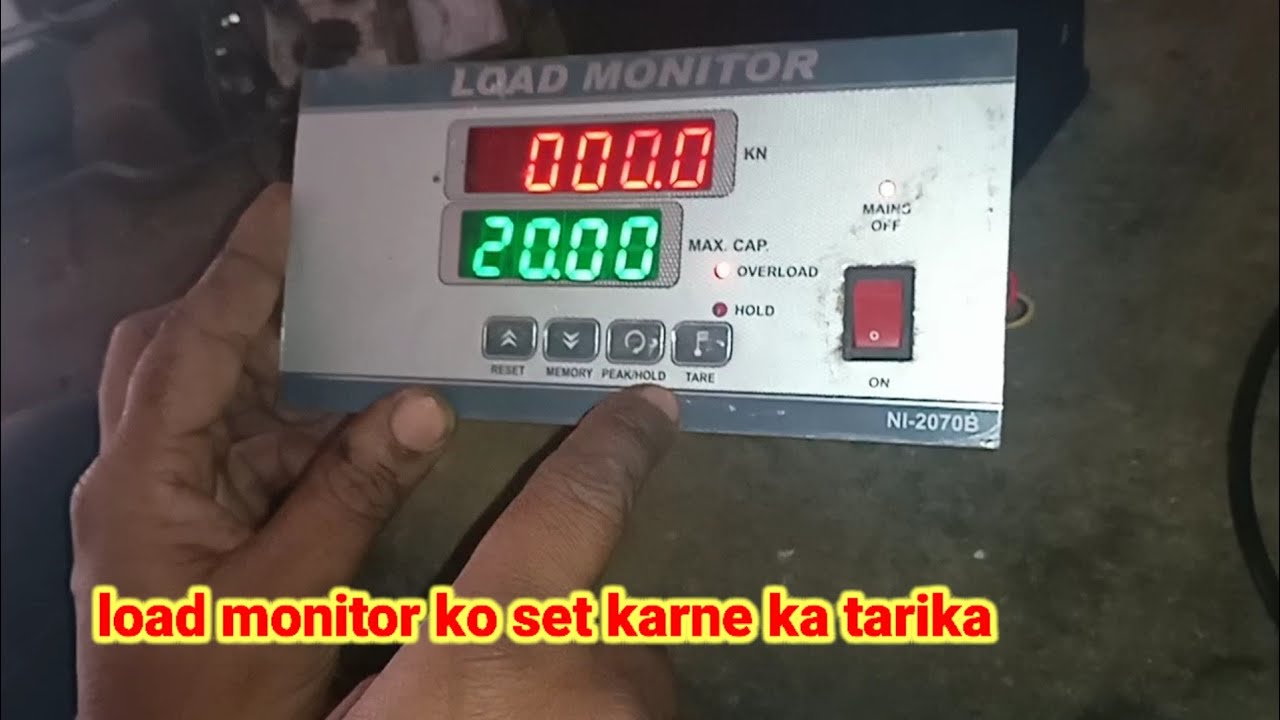 compression testing display, load monitor, ni 2070 b ko kaise set karte hain! cube test compresar