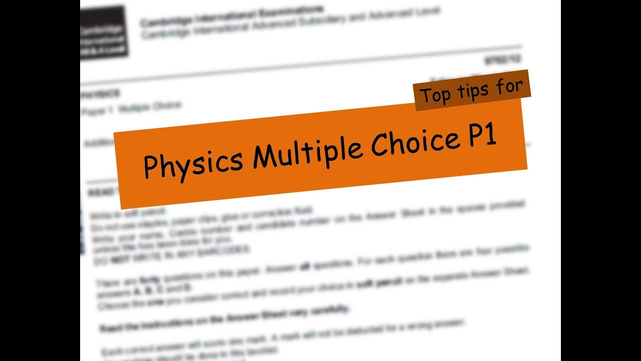 P1 Multiple Choice Top Tips - Don't PANIC!