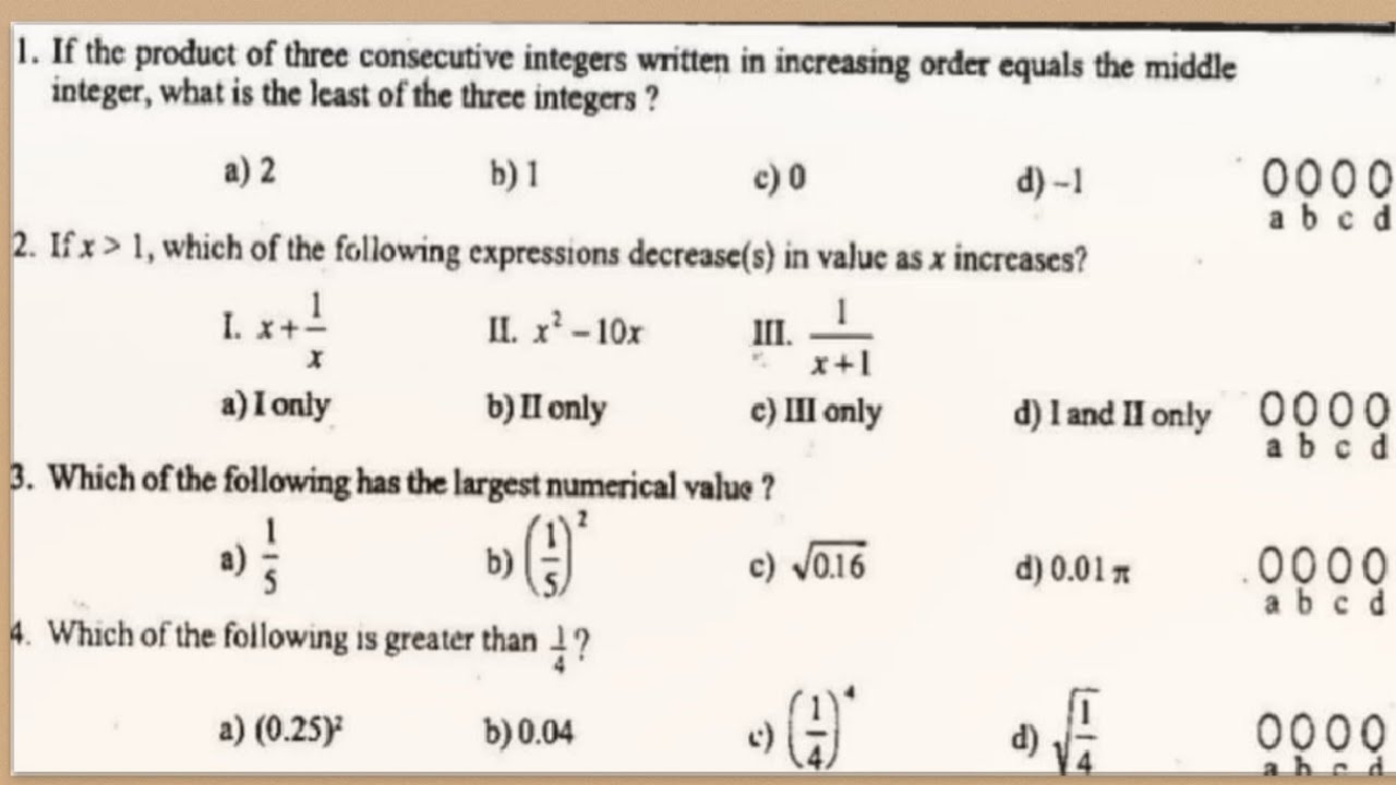 College Admission Test MATHEMATICS Reviewer Part1
