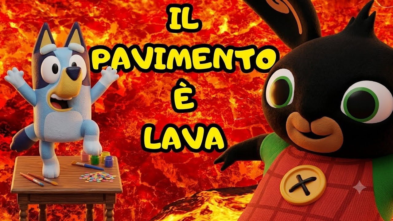 THE FLOOR IS LAVA BING, BLUEY, POCOYO, MUFFIN