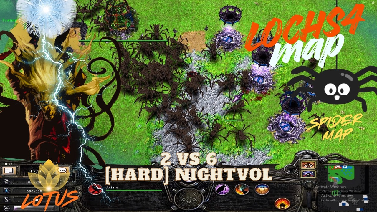 🕷EIGHT LEGGED FREAKS MAP🕷 - (lochs4), 2vs6 [HARD] Nightvol Battle Realms - Zen Edition