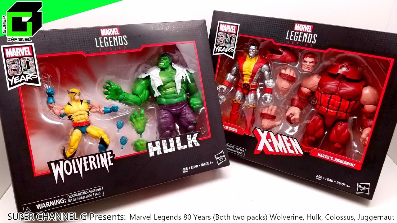 New MARVEL LEGENDS 80 Years both 2 Packs! Wolverine and Hulk, Colossus and Juggernaut UNBOXING