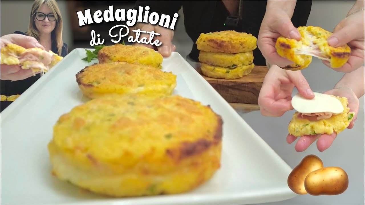 Легкие и легкие КАРТОФЕЛЬНЫЕ МЕДАЛЬОНЫ с ВЕТЧИНОЙ и СЫРОМ, запеченные в духовке.