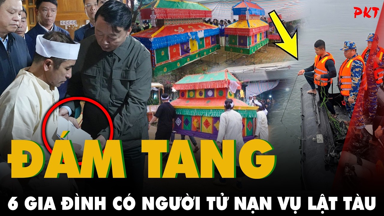XE TANG LẶNG LẼ NỐI ĐUÔI NHAU của 6 gia đình có người tử nạn vụ lật tàu ở HỒ THÁC BÀ, Lào Cai |  PKT