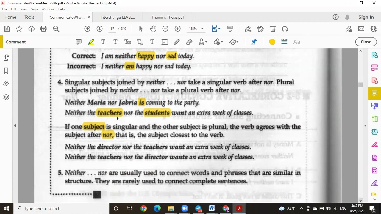Correlative Conjunctions: Neither...... Nor