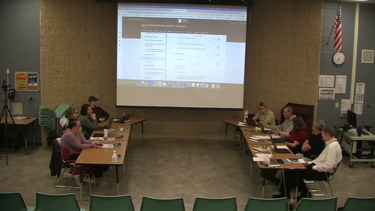 Mount Horeb Area School District Board of Education meeting held on 2/16/26.