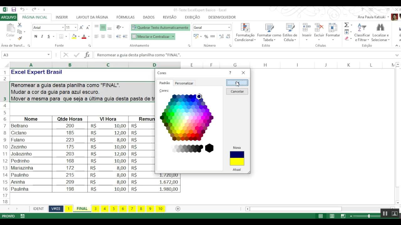 V#03 - Teste Básico Ex 02 - Excel